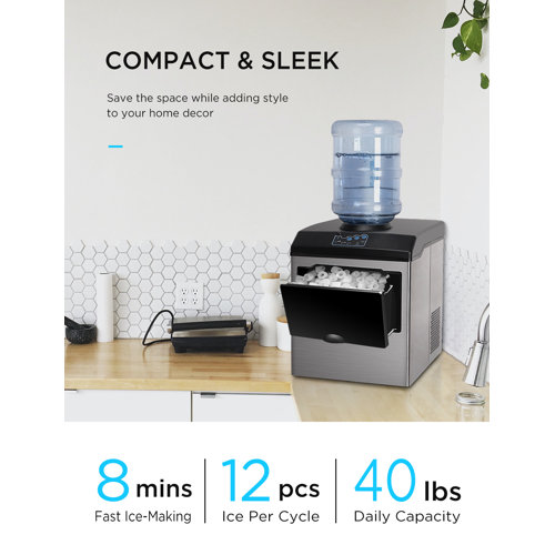 Northair 40 Lb. lb. Daily Production Bullet Clear Ice Freestanding Ice Maker & Reviews Wayfair